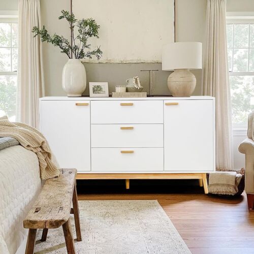 2 Doors Accent Cabinet Storage Cabinet Kitchen Decorative Buffet & Sideboard - Picture 4 of 8
