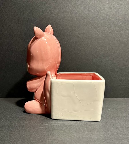 VTG Lefton Baby Planter Pink Squirrel Infant Child’s Nursery Pastel Kitsch - Picture 5 of 10