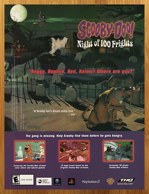 2002 Scooby-Doo! Night of 100 Frights PS1 PS2 Gamecube Print Ad/Poster Game Art