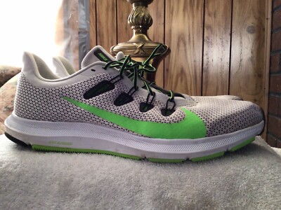 Nike Quest Mens Running Walking Shoes Off White/Green Athletic Sneakers  Size 13