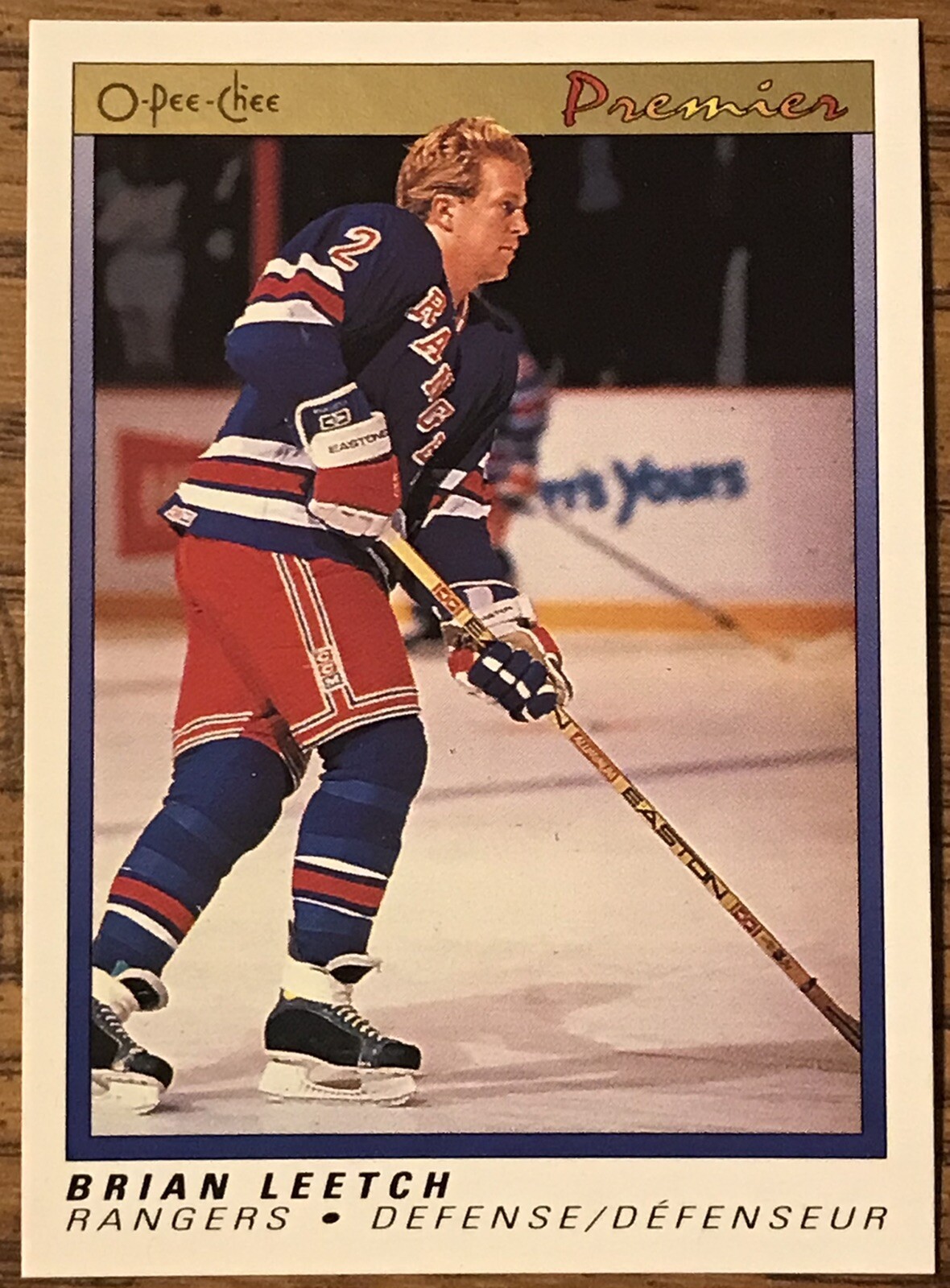 Brian Leetch 1990-91 O-Pee-Chee Premier Card #61 NY Rangers NHL HOF Free Ship