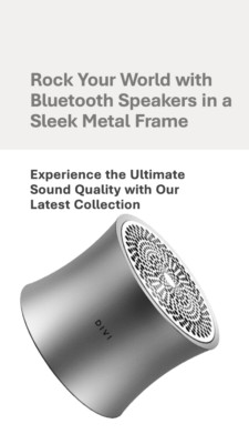 Divi Mini Speaker - Powerful Sound, Bluetooth, Long Battery, Water Resistant.