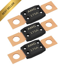 Joinfworld 3 Pcs 175 Amp MEGA AMG Fuse Bolt Mount Automotive High Current Cars
