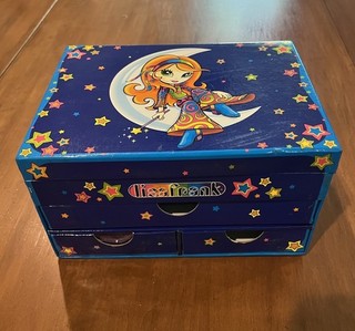 Lisa Frank Stationary Box Star Moon Girl Hippie with Some Accessories Vintage