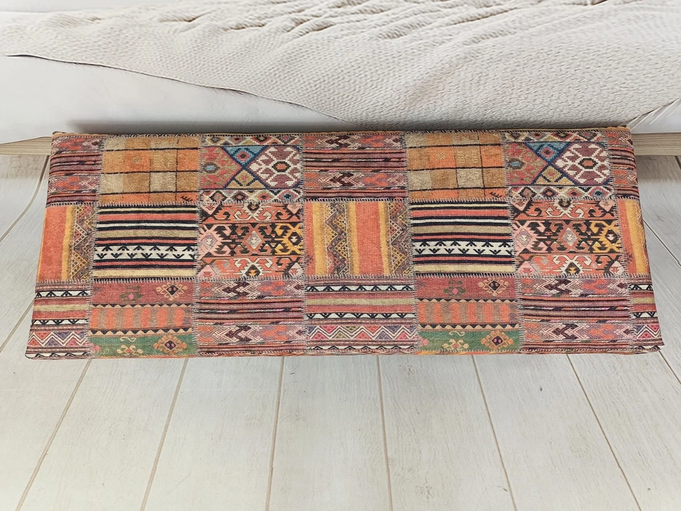 Handmade Furniture Boho Upholstered Bench Piano Bench Footstool Bench Padded - Image 4 of 4