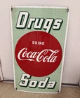 New ListingVintage Porcelain Drink Coca-Cola Drugs Soda Sign Nice Condition