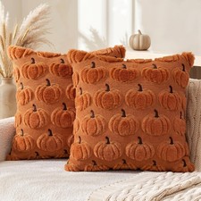 Caramel Fall Pumpkin Throw Pillow Covers 18x18 Inch