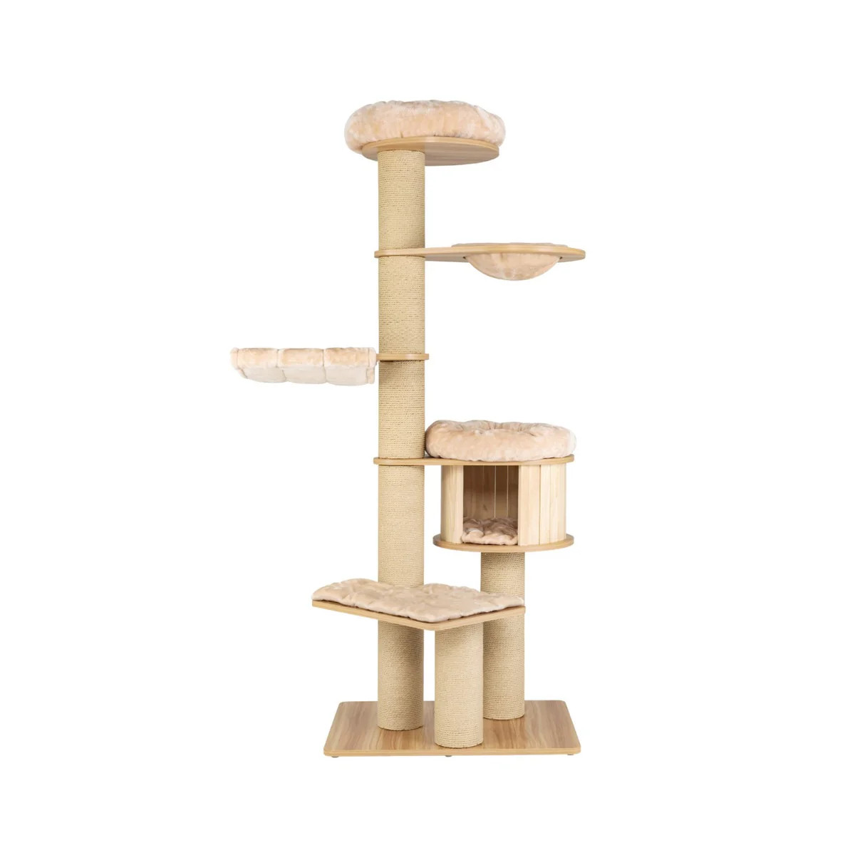 Arbre à chat multicouches contre l'ennui des chats d'appartement, hauteur 191 cm