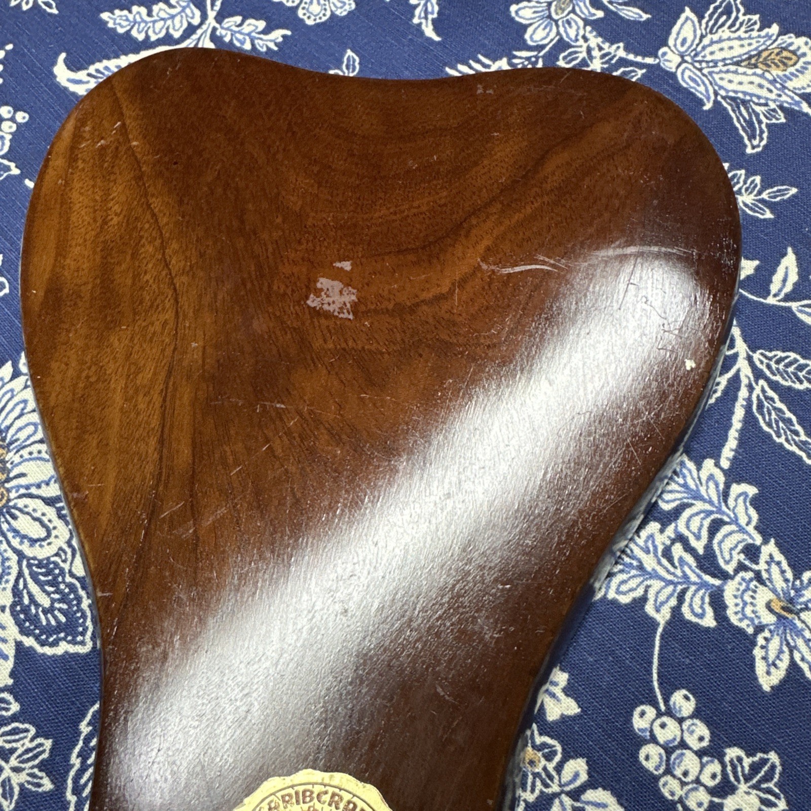 Vintage Mid Century Pear Shaped Caribcraft Mahogany Platter Art Deco #134