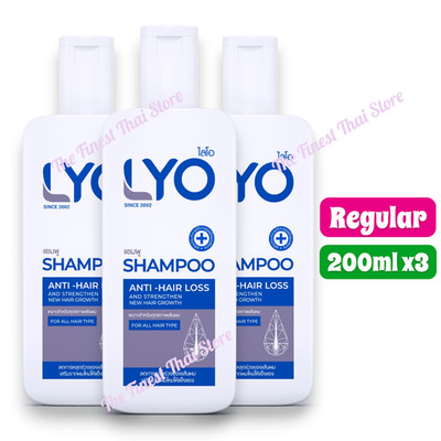 Lyo Shampoo Hair Treatment Hair Strengthen & Regrowth Shampoo 200ml Pack 3