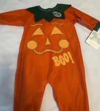 New With Tags VTG Terry Pumpkin Glow In Dark Costume Infant Size 0-3 Months