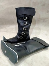 5 Buckle Medieval Leather Boots Caribbean Pirate Costume Boots Renaissance sca l