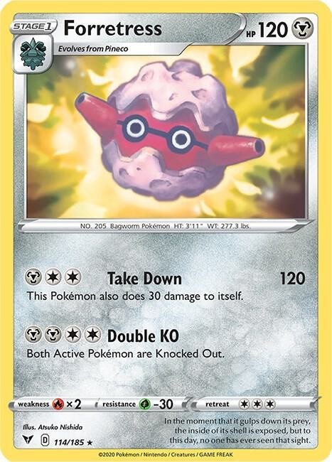 Forretress Vivid Voltage 114/185 Regular Rare 2020 Pokemon TCG Moderately Played