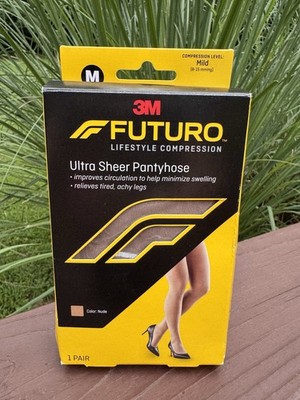 Futuro Ultra Sheer Pantyhose for Women  Size M Mild Compression 1 Pack