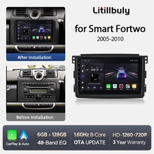128GB Carplay Autoradio Für Benz Smart Fortwo 451 454 2005-2015 GPS Navi WIFI BT