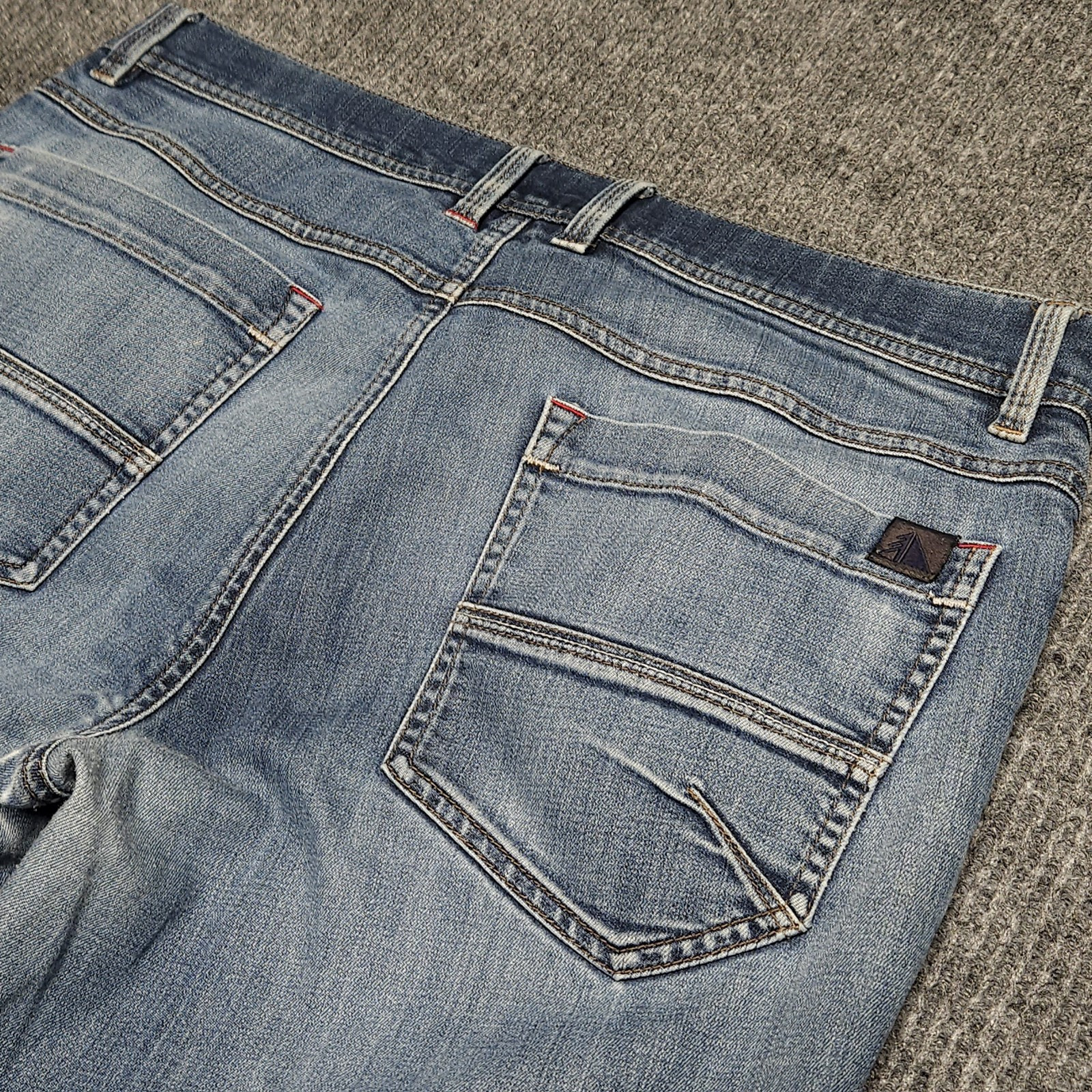 LL Bean 34x32 Cliffside Cordura Indigo Denim Jeans with Reflective Cuff 296803