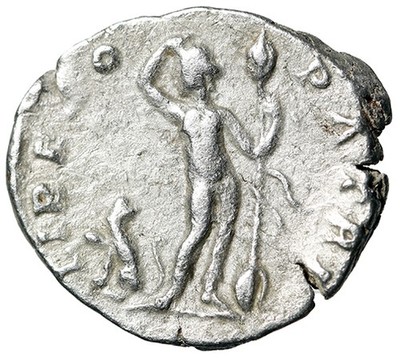 Septimius Severus AR Denarius ''Bacchus (Liber = Dionysos) Crowning Himself''