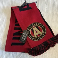 Atlanta United FC MLS Soccer New NWT Scarf Red Black Ruffneck 2tone