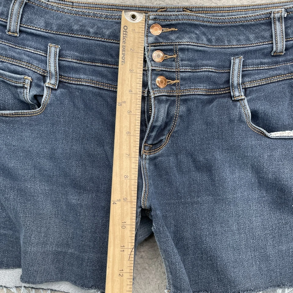 Pantalones Cortos Vanity Jean Mujer 34* Crudo Corto Delgado Y2K Rodeo Daisy Dukes Preppy Años 90 Chic Foto 4 de 4