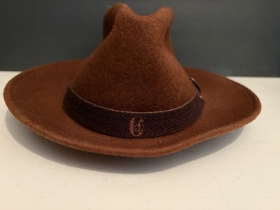 Conte of Florence/Italy Brown Wool Wide Brim Hat Women s Classic Solid   46/5
