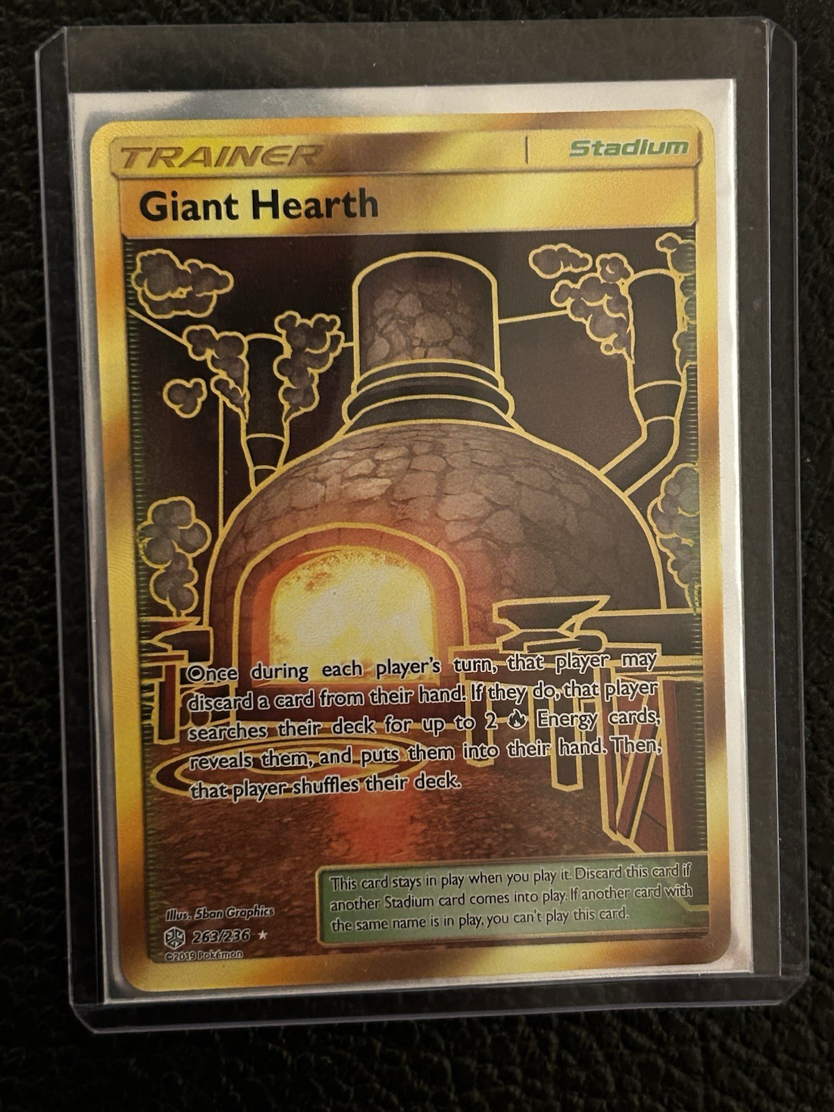 Pokémon Giant Hearth 263/236 Stadium Trainer Holo Cards 2019 Pokémon TCG