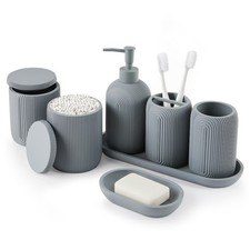 Bathroom Accessories Set - 7-Piece Resin Bathroom Set, Toothbrush Holders Set...
