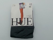 HUE Thunder Gray Luster Control Top Tights Wo...