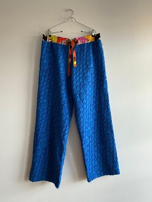 Emilio Pucci Blue Towelling Trousers Size L. Xl , Uk14 , Uk16