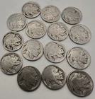 VINTAGE United States Coin Lot of 15 Buffalo Nickels 1913-1938 Dateless Fast Sh