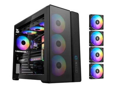 SAMA S50 ATX Mid Tower Case with 4 ARGB PWM Fans&Hub,PPLP A+ High Airflow