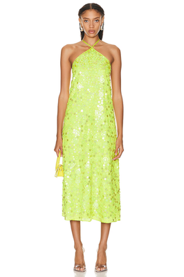 Saks Potts Dax Dress in Neon Green Sequin S NWT $1130 | eBay