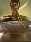 Linden Quartz Skeleton Desk Clock Gold Round Glass Brass Analog Battery-Powered — photo 2