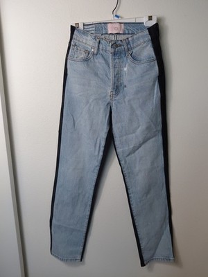 Revice Half Black Half Blue Straight Leg Jeans Size 25