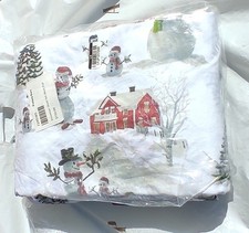 Pottery Barn SNOWMAN FULL Sheet Set New w/o tag Organic Cotton SOLD OUT  