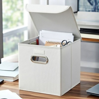 Faltbox 25 x 25 x 25 cm Aufbewahrungsbox Spielzeugkiste Kiste Korb mit Deckel