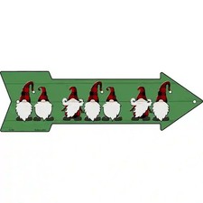 Christmas Gnomes Novelty Metal Arrow Sign