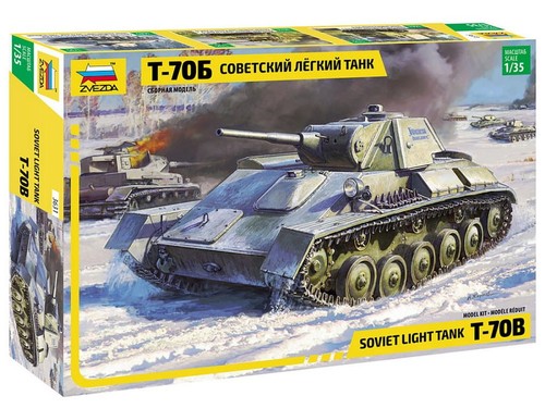 Zvezda 3631 - 1:35 Soviet Light Tank T-70B - Picture 1 of 1
