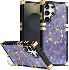 Shockproof Case For Various Phone Diamond Ring Holder Cover Rotating Stand Flash