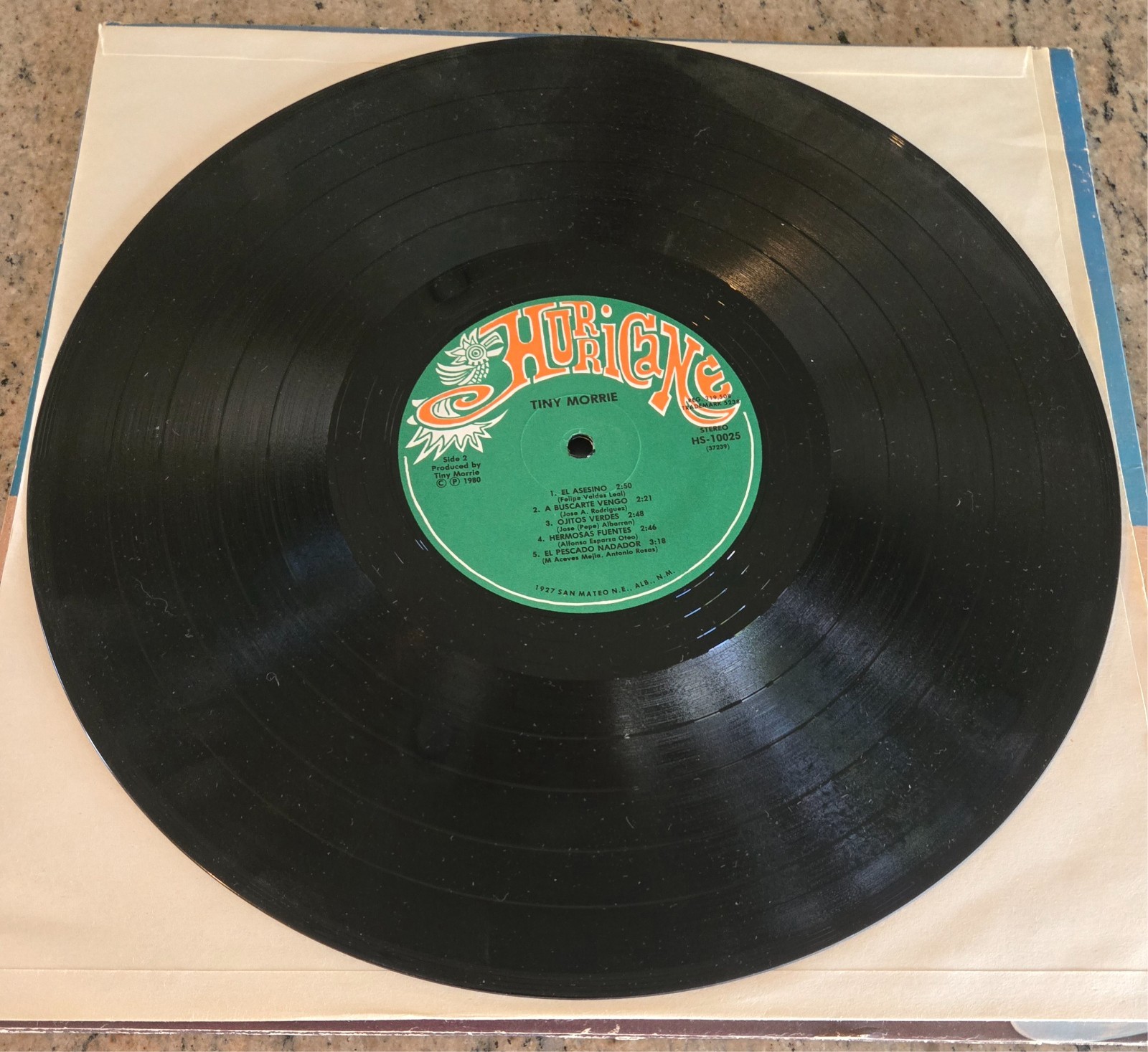 Tiny Morrie "Tiny Morrie" 1980 Hurricane  HS-10025 12" Tejano LP RARE