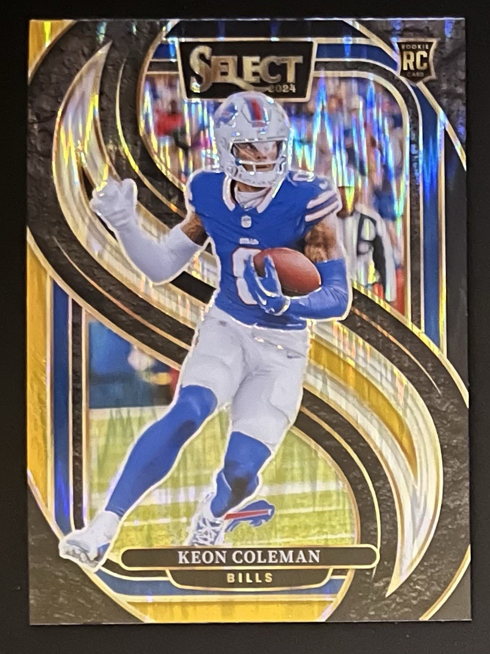 2024 Panini Select Keon Coleman #153 Black & Gold Prizm Shock (E)