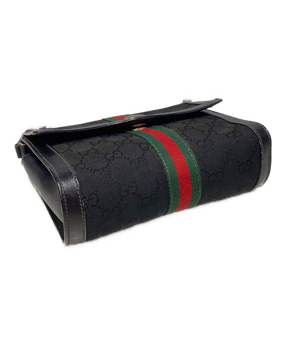 GUCCI Sherry line GG pattern shoulder bag 039・3657 Black x