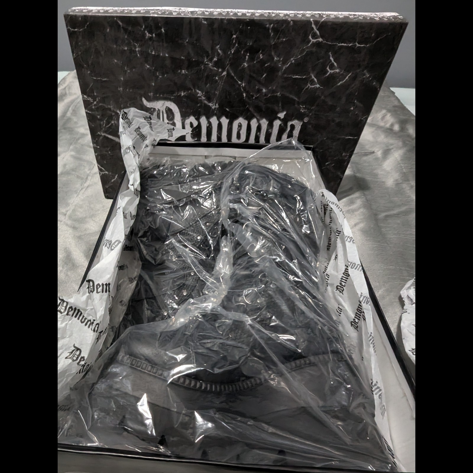 Demonia Shaker-70 Black Vegan Leather Mid-Calf Bo… - image 13