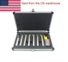 7PC 3/8" Shank Indexable Carbide Lathe Turning Insert Tool Holder Bit Se suit US