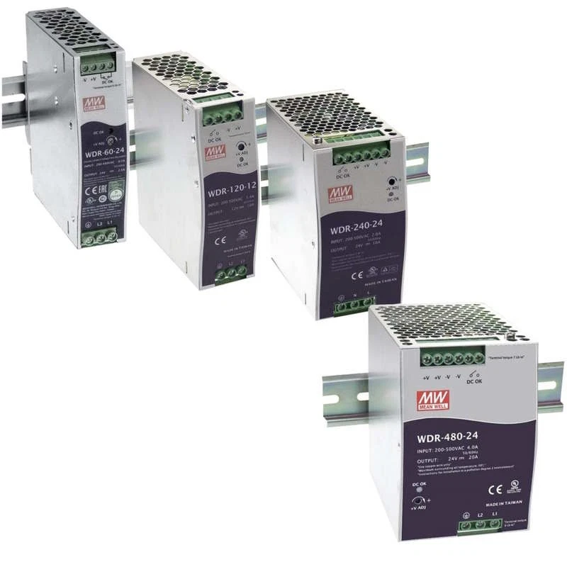 MeanWell Serien WDR-60/120/240/480 Industrie Hutschienen-Schaltnetzteile - Bild 1 von 1