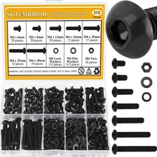 376 Pcs Button Head Screws Bolts and Nuts and Washers Hex Socket Screws