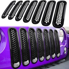 7pcs Custom Fit Front Grill Inserts For 2007-2018 Jeep Wrangler Jk Jku Unlimited 7pcs Custom Fit Front Grill Inserts For 2007-2018 Jeep Wrangler Jk Jku Unlimited