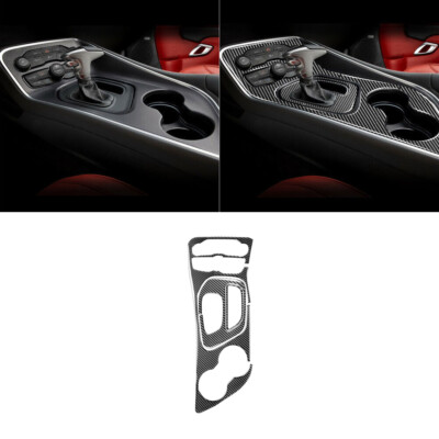 3Pcs Gear Shift Trim Cover Decor Carbon Fiber For Dodge Challenger 2015-2020 