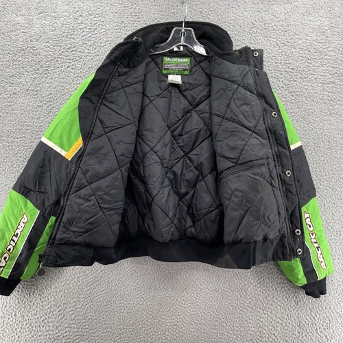 VTG Arcticwear Jacket Men's Med 90s Arctic Cat Windbreaker Bomber USA Racing Ski - Picture 5 of 10