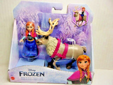 Disney Frozen ANNA  SVEN Reindeer Figure Toy Poseable Doll Mattel New in Box