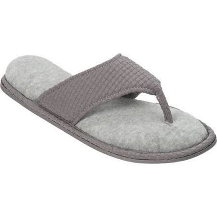 Women's Dearfoams Textured Knit Thong Slipper LARGE Women's Dearfoams Textured Knit Thong Slipper LARGE